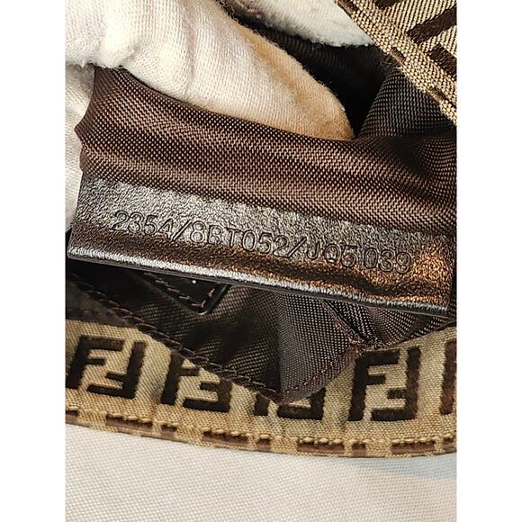 Fendi Vintage Zucchino Zucca Canvas Crossbody Bag Brown FF logo Messenger - Picture 15 of 15